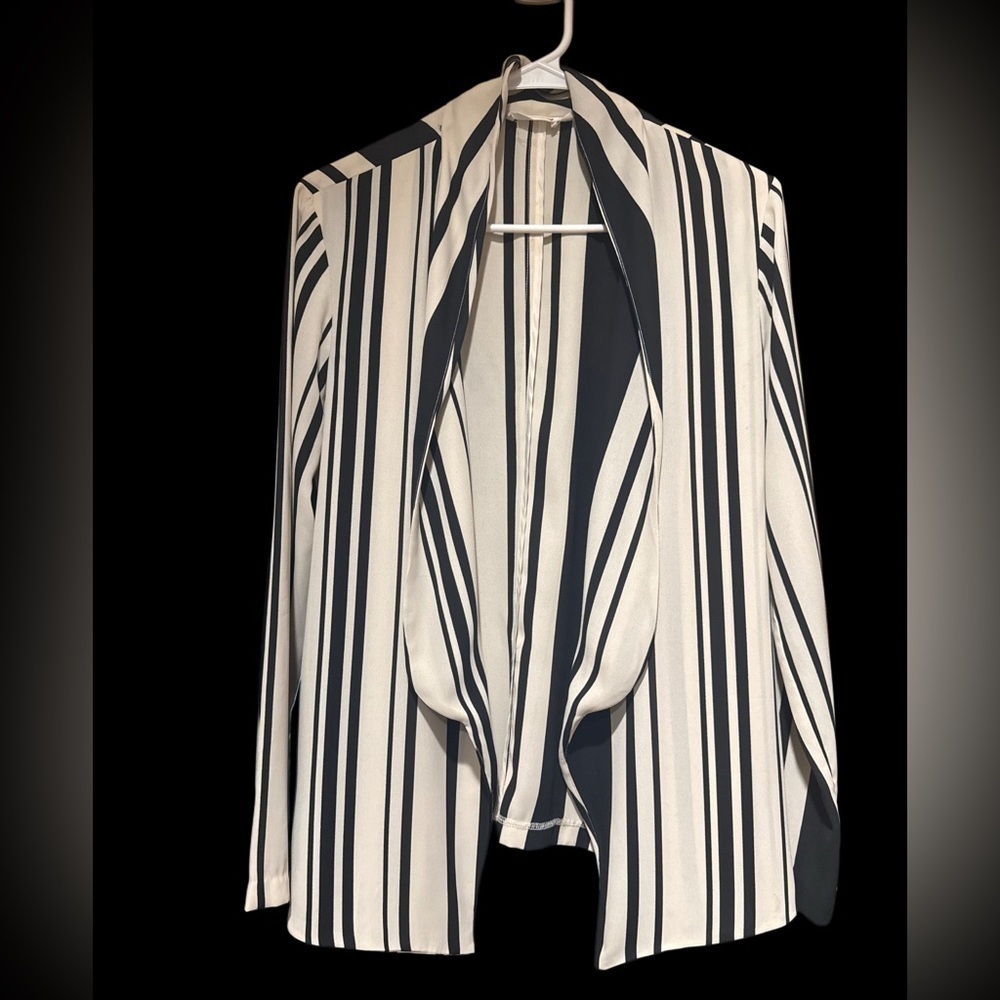 Lush Black and White Striped Blazer